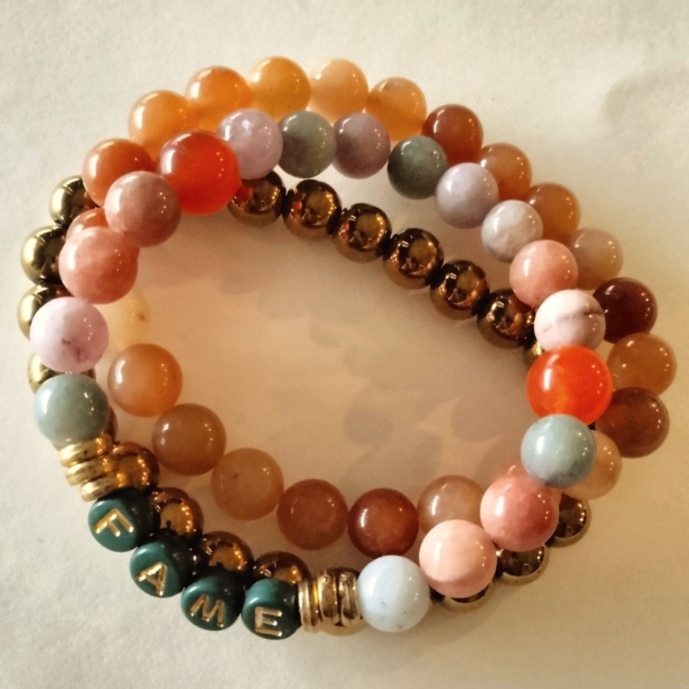 Natural Stone Handmade Beaded Bracelet.